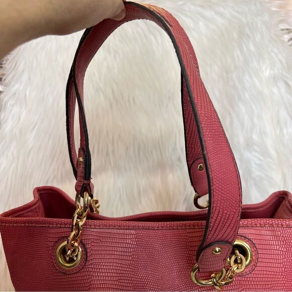 Liz Claiborne Purse Tote Pink Mauve Gold-tone Hardware 2 Handles - Picture 4 of 17